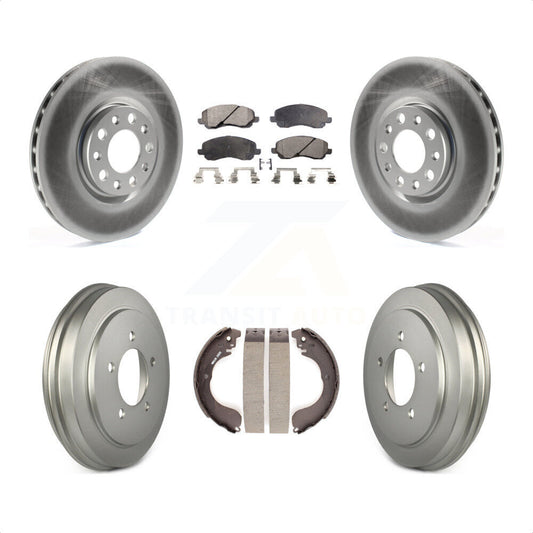 [Avant + Arrière] Kit de disque (revêtu) et plaquette (semi-métallique) de frein pour 2017 Jeep Compass avec 305mm Diameter Rotor KGF-102547 par Transit Auto
