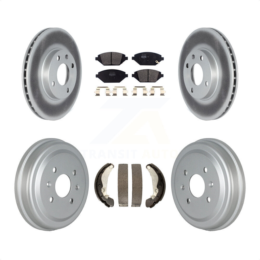 [Avant + Arrière] Kit de disque (revêtu) et plaquette (semi-métallique) de frein pour 2016-2021 Chevrolet Spark KGF-102548 par Transit Auto
