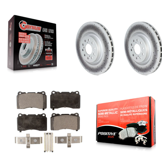 [Avant] Kit de disque (revêtu) et plaquette (semi-métallique) de frein pour 2017-2019 Honda Civic Type R KGF-102558