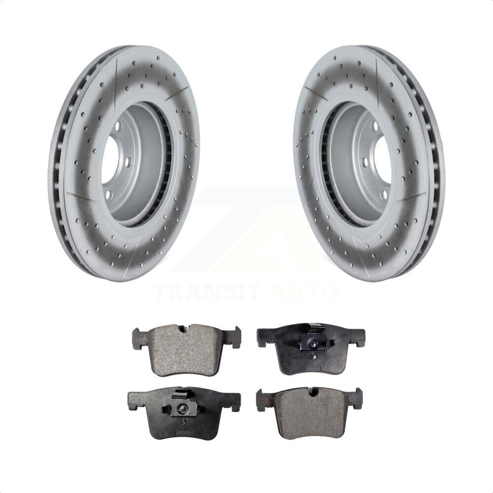 [Avant] Kit de disque (revêtu) et plaquette (semi-métallique) de frein pour 2018-2019 BMW 330i GT xDrive avec 370mm Diameter Rotor KGF-102568 par Transit Auto