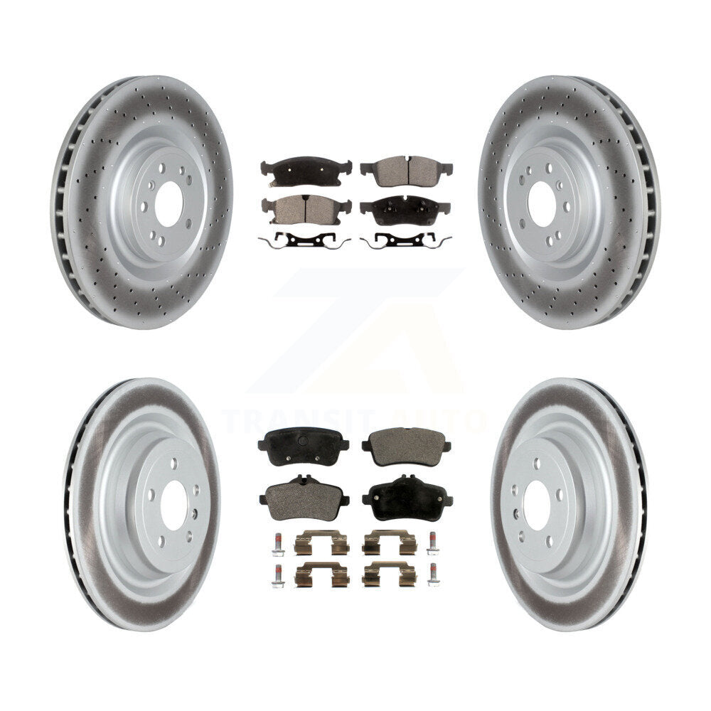 [Avant + Arrière] Kit de disque (revêtu) et plaquette (semi-métallique) de frein pour Mercedes-Benz GLS450 GL450 GL350 ML400 ML250 KGF-102576