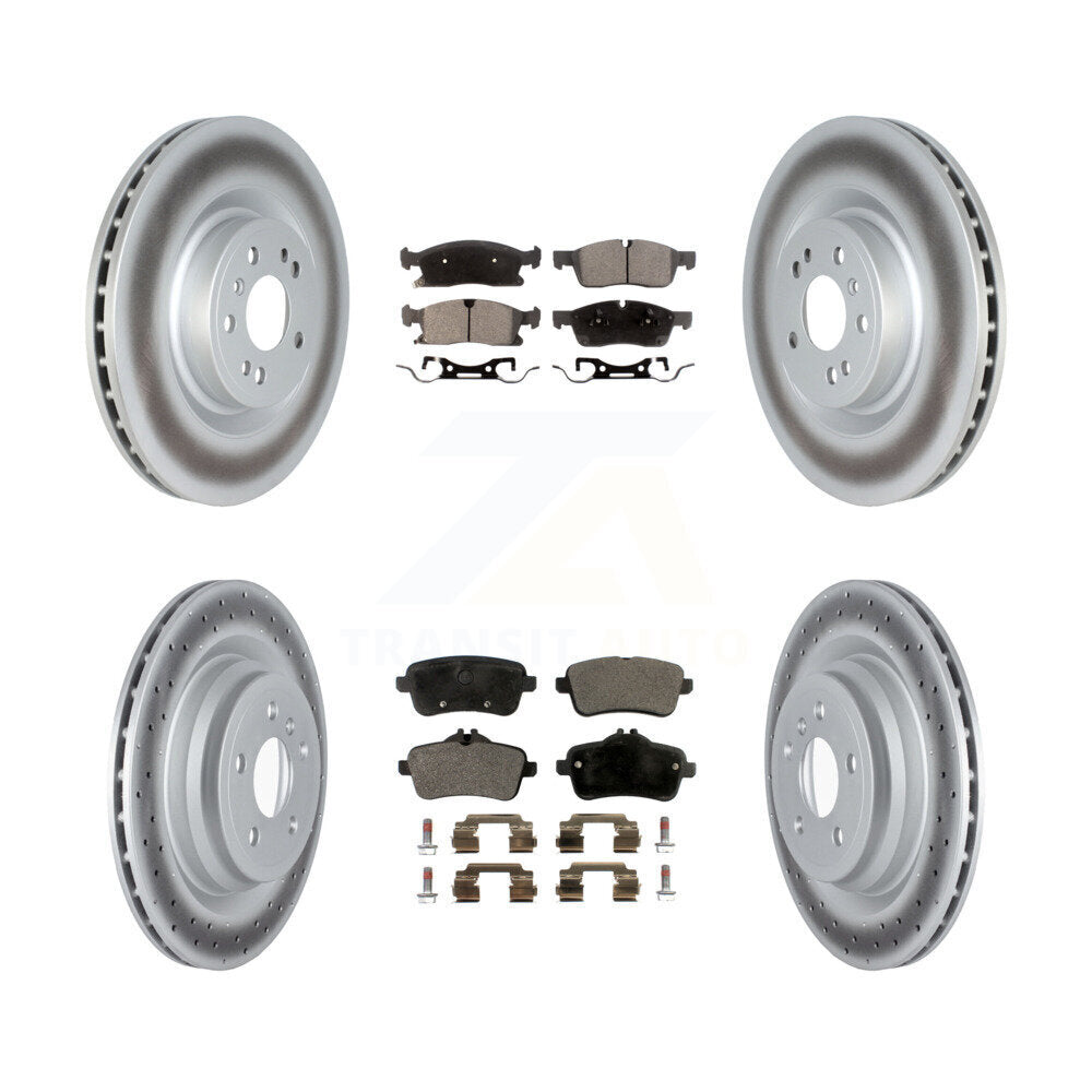 [Avant + Arrière] Kit de disque (revêtu) et plaquette (semi-métallique) de frein pour 2016-2017 Mercedes-Benz GLE400 avec AMG Package KGF-102578