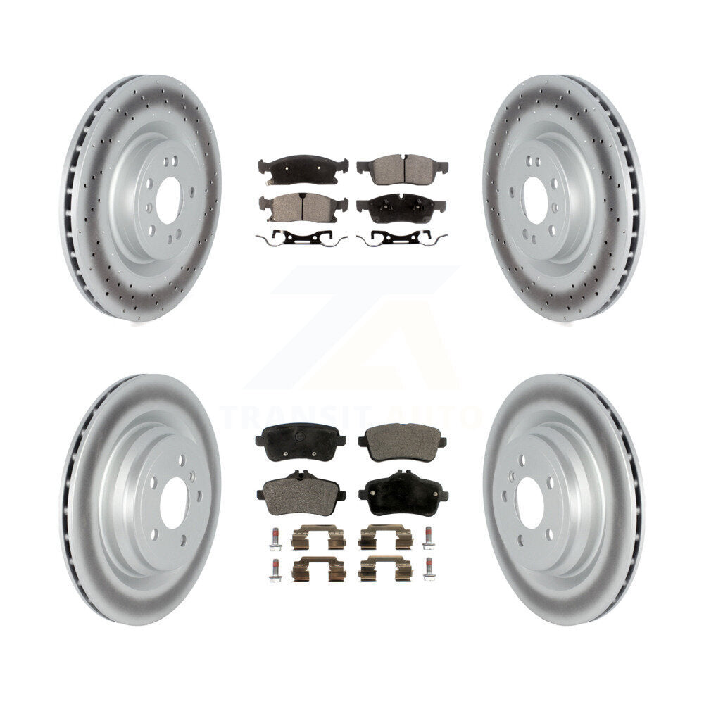 [Avant + Arrière] Kit de disque (revêtu) et plaquette (semi-métallique) de frein pour 2016-2017 Mercedes-Benz GLE400 avec AMG Package KGF-102579