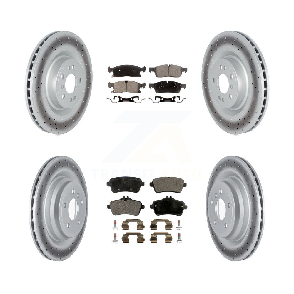 [Avant + Arrière] Kit de disque (revêtu) et plaquette (semi-métallique) de frein pour 2016-2017 Mercedes-Benz GLE400 avec AMG Package KGF-102580