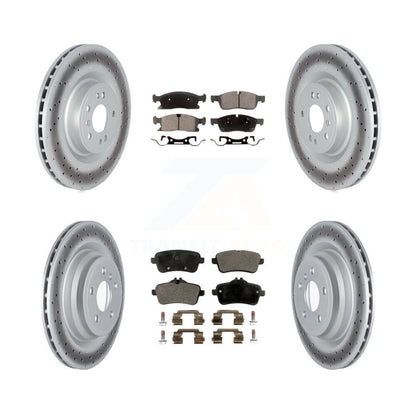 [Avant + Arrière] Kit de disque (revêtu) et plaquette (semi-métallique) de frein pour 2016-2017 Mercedes-Benz GLE400 avec AMG Package KGF-102580