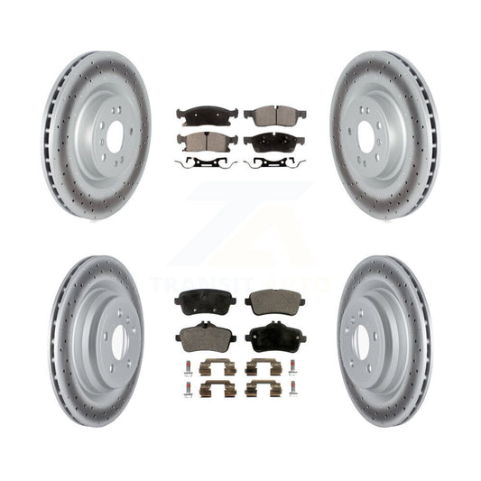 [Avant + Arrière] Kit de disque (revêtu) et plaquette (semi-métallique) de frein pour 2016-2017 Mercedes-Benz GLE400 avec AMG Package KGF-102580
