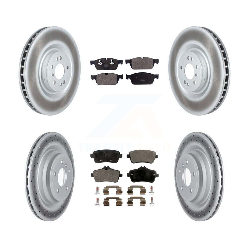 [Avant + Arrière] Kit de disque (revêtu) et plaquette (semi-métallique) de frein pour 2017-2018 Mercedes-Benz GLE550e avec AMG Package KGF-102582