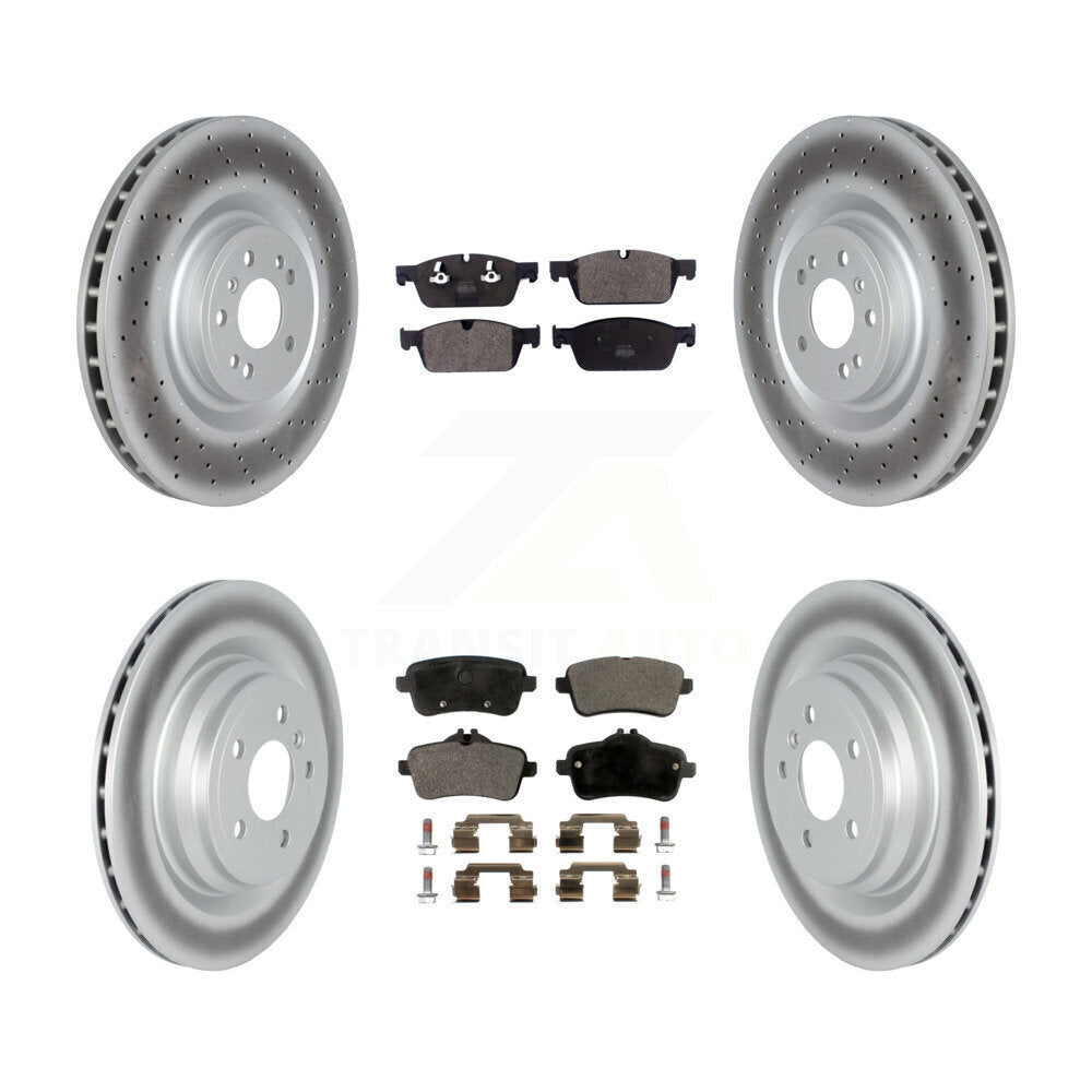 [Avant + Arrière] Kit de disque (revêtu) et plaquette (semi-métallique) de frein pour 2017-2018 Mercedes-Benz GLE550e avec AMG Package KGF-102583