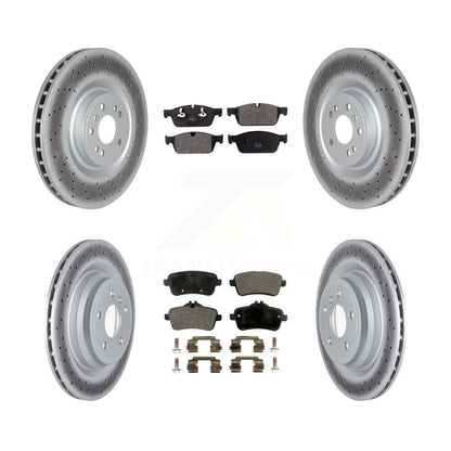 [Avant + Arrière] Kit de disque (revêtu) et plaquette (semi-métallique) de frein pour 2017-2018 Mercedes-Benz GLE550e avec AMG Package KGF-102584