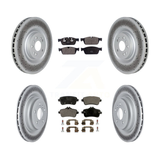 [Avant + Arrière] Kit de disque (revêtu) et plaquette (semi-métallique) de frein pour 2017-2018 Mercedes-Benz GLE550e avec AMG Package KGF-102584
