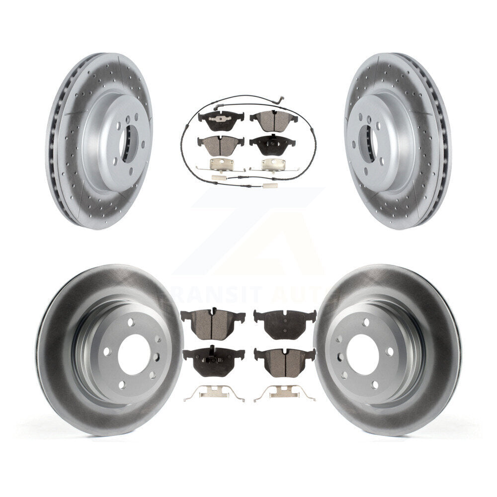 [Avant + Arrière] Kit de disque (revêtu) et plaquette (semi-métallique) de frein pour 2012 BMW 335i Convertible Coupe avec Blue Painted Calipers KGF-102587