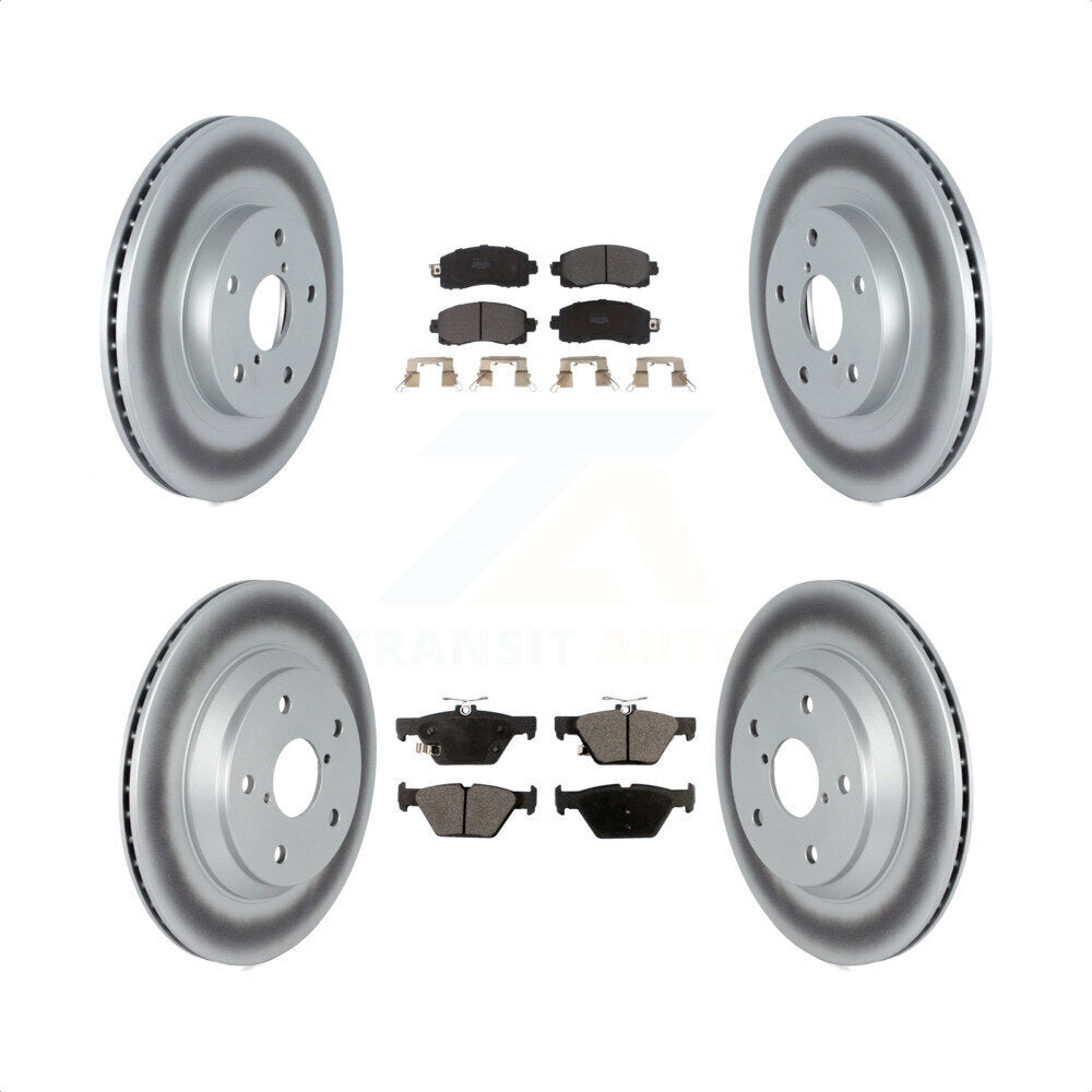[Avant + Arrière] Kit de disque (revêtu) et plaquette (semi-métallique) de frein pour Subaru Forester KGF-102595 par Transit Auto
