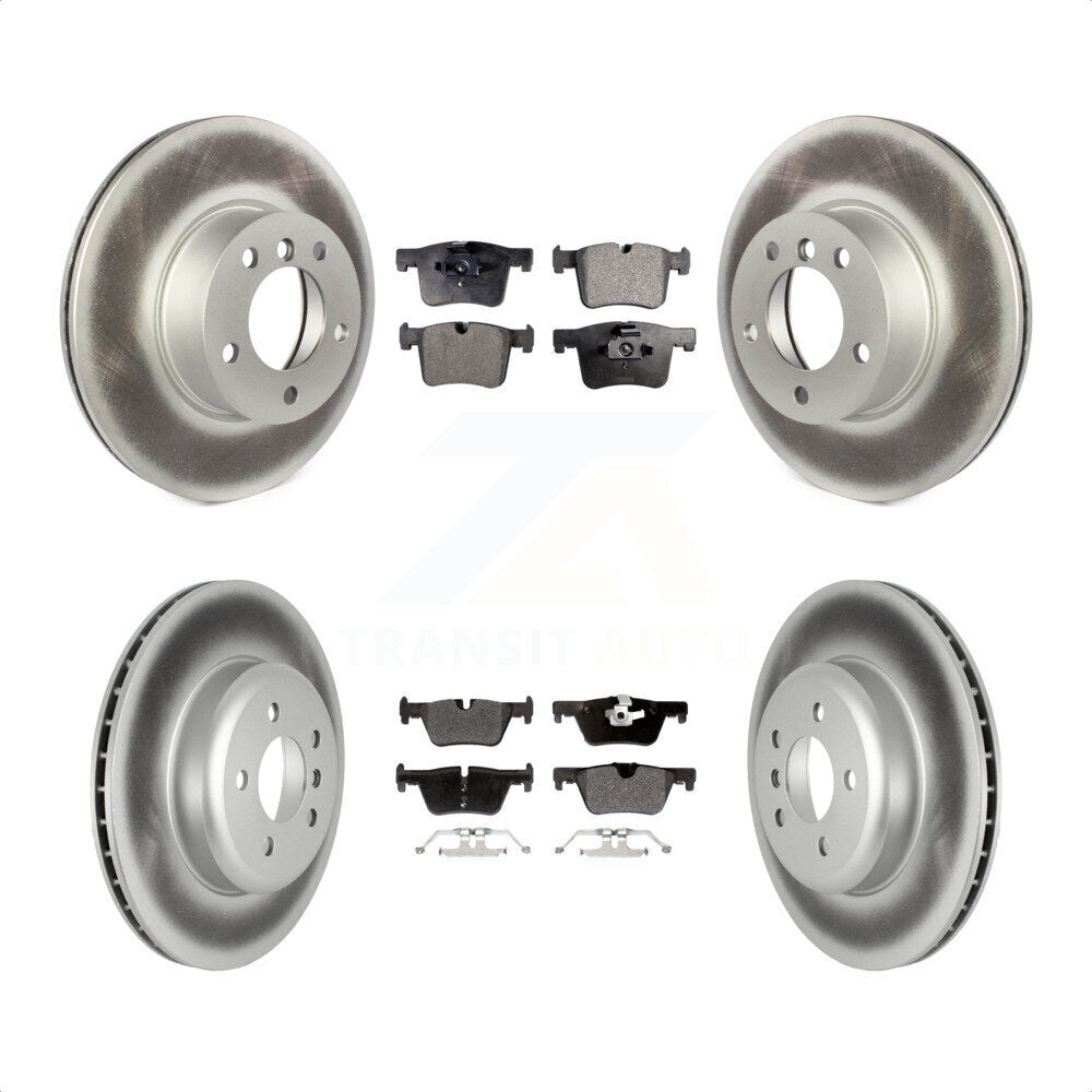 [Avant + Arrière] Kit de disque (revêtu) et plaquette (semi-métallique) de frein pour 2016 BMW 328i GT xDrive avec Blue Painted Calipers KGF-102597 par Transit Auto