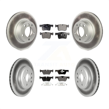 [Avant + Arrière] Kit de disque (revêtu) et plaquette (semi-métallique) de frein pour 2016 BMW 328i GT xDrive avec Blue Painted Calipers KGF-102597 par Transit Auto
