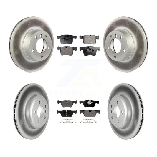 [Avant + Arrière] Kit de disque (revêtu) et plaquette (semi-métallique) de frein pour 2016 BMW 328i GT xDrive avec Blue Painted Calipers KGF-102597 par Transit Auto