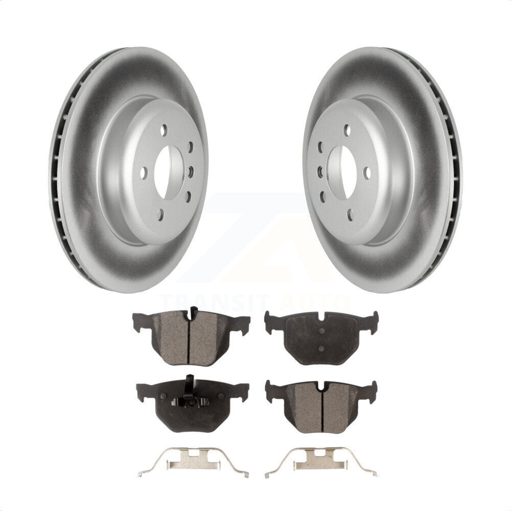 [Arrière] Kit de disque (revêtu) et plaquette (semi-métallique) de frein pour 2013 BMW 335i Convertible Coupe avec Blue Painted Calipers KGF-102607 par Transit Auto