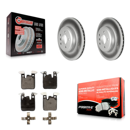 [Arrière] Kit de disque (revêtu) et plaquette (semi-métallique) de frein pour BMW 328i xDrive 330i 430i Gran Coupe 428i 335i 435i GT 340i 328d 440i avec Blue Painted Calipers KGF-102611