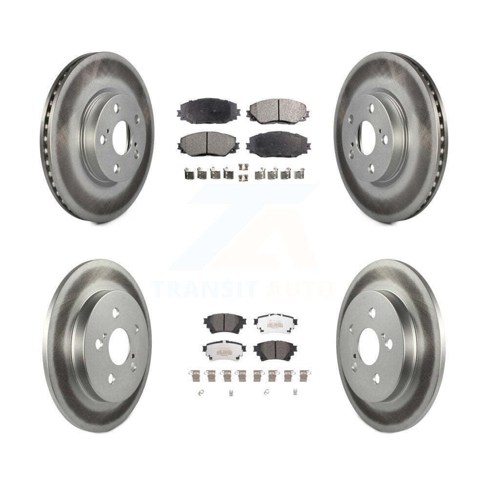 [Avant + Arrière] Kit de disque (revêtu) et plaquette (semi-métallique) de frein pour 2019 Toyota Corolla 1.8L avec Electric Parking KGF-102629