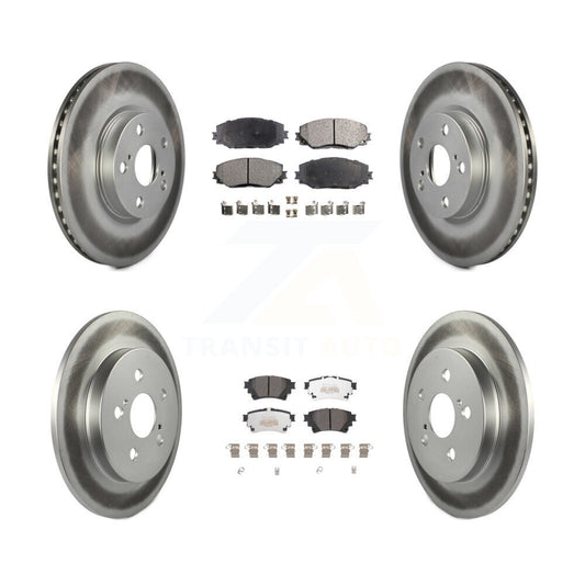 [Avant + Arrière] Kit de disque (revêtu) et plaquette (semi-métallique) de frein pour 2019 Toyota Corolla 1.8L avec Electric Parking KGF-102629