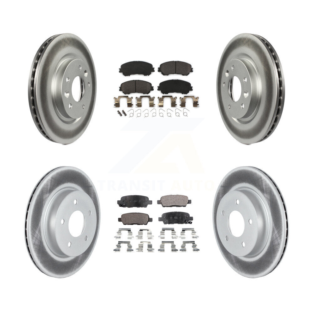 [Avant + Arrière] Kit de disque (revêtu) et plaquette (semi-métallique) de frein pour 2019 Nissan Rogue Sport Qashqai avec Manual Parking SL KGF-102636