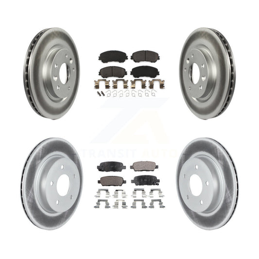 [Avant + Arrière] Kit de disque (revêtu) et plaquette (semi-métallique) de frein pour 2019 Nissan Rogue Sport Qashqai avec Manual Parking SL KGF-102636