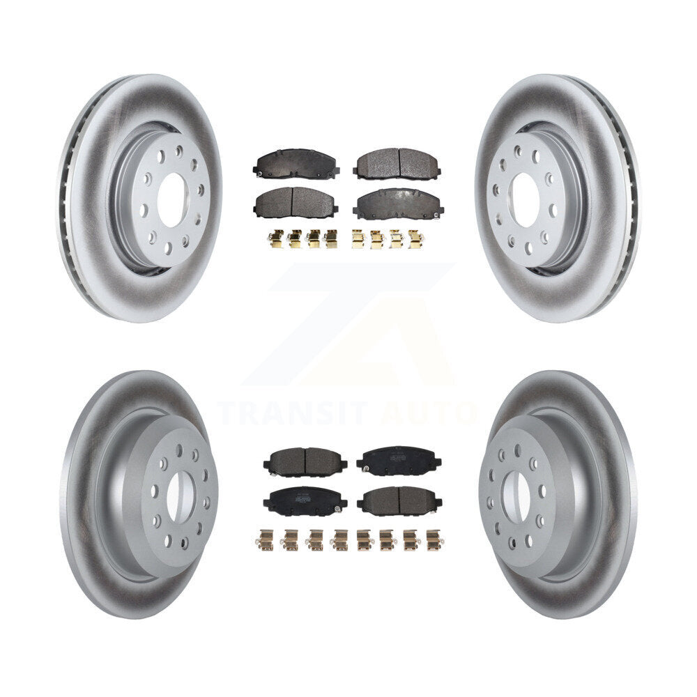 [Avant + Arrière] Kit de disque (revêtu) et plaquette (semi-métallique) de frein pour 2018-2021 Jeep Wrangler Rubicon avec Heavy Duty Brakes Code BR2 & BR6 KGF-102639