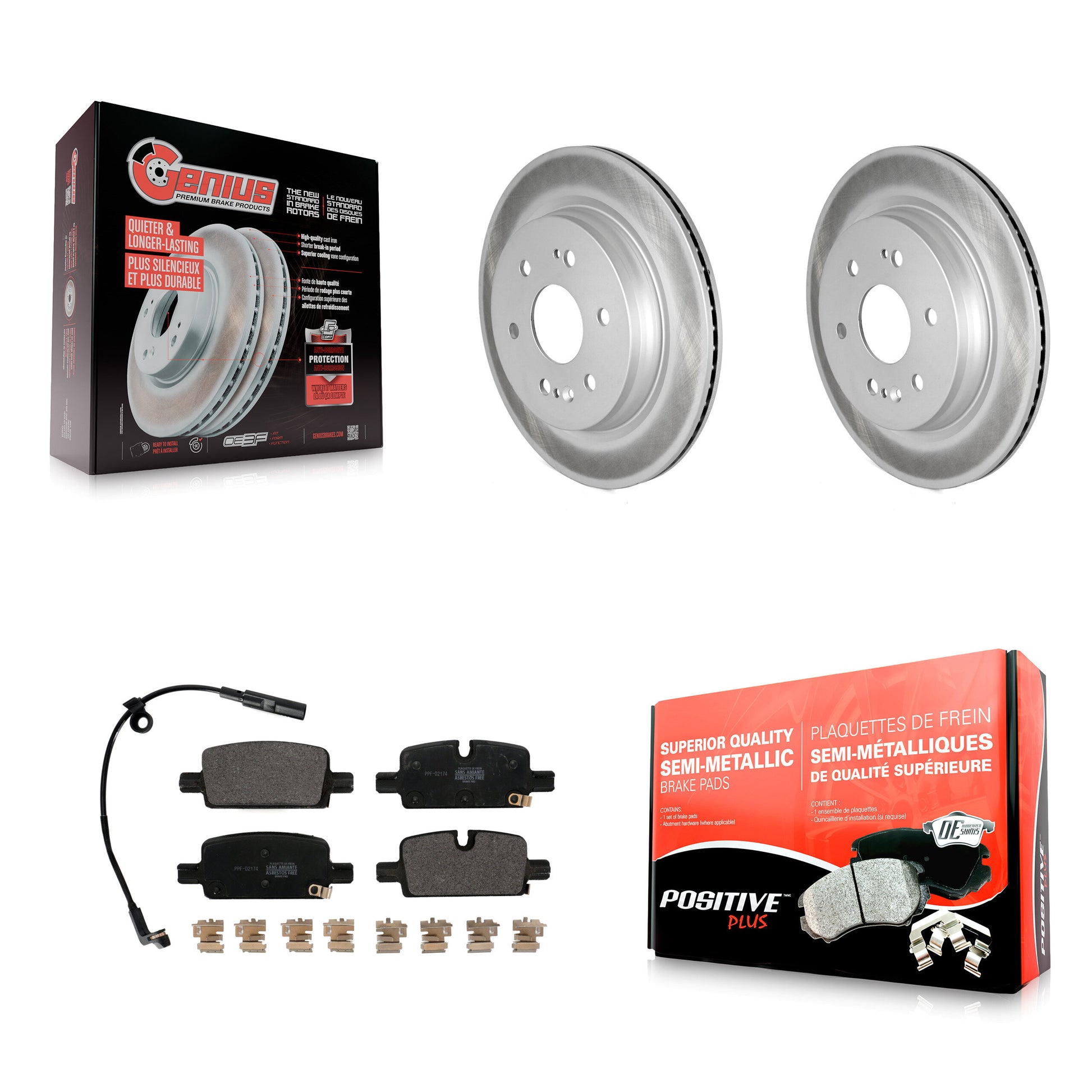 [Arrière] Disque et plaquette de frein pour GMC Chevrolet Silverado 1500 Sierra Yukon KGF-102642