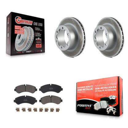 [Arrière] Kit de disque (revêtu) et plaquette (semi-métallique) de frein pour Mercedes-Benz Sprinter 3500 3500XD avec Dual Wheels KGF-102652