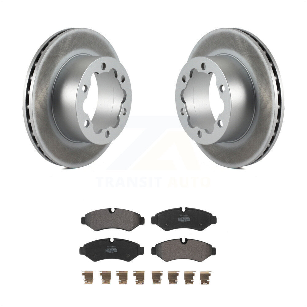 [Arrière] Kit de disque (revêtu) et plaquette (semi-métallique) de frein pour Mercedes-Benz Sprinter 3500 Freightliner 2500 3500XD KGF-102653 par Transit Auto