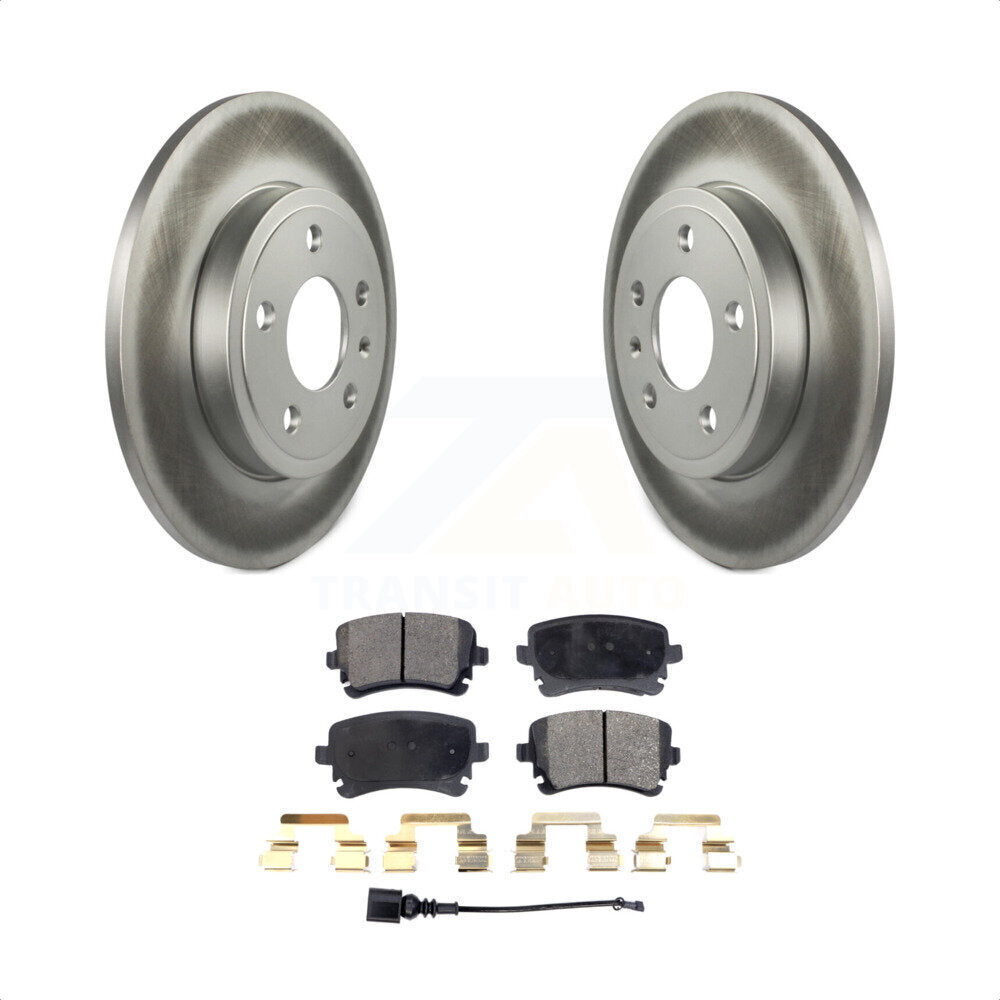 [Arrière] Kit de disque (revêtu) et plaquette (semi-métallique) de frein pour 2008 Audi A4 Quattro avec 300mm Diameter Rotor KGF-102681 par Transit Auto