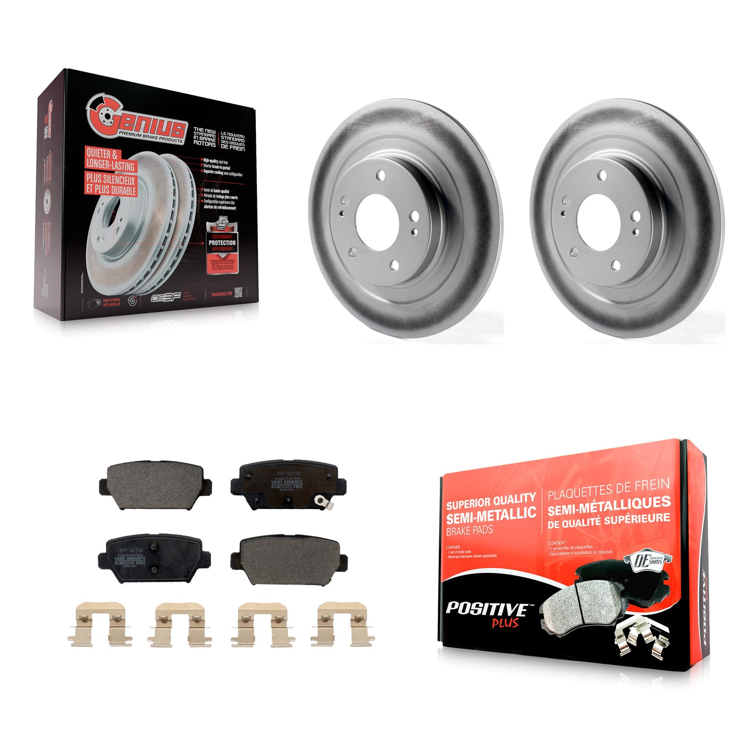 [Arrière] Kit de disque (revêtu) et plaquette (semi-métallique) de frein pour Mitsubishi Eclipse Cross avec Manual Parking KGF-102687