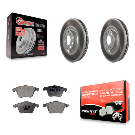 [Avant] Kit de disque (revêtu) et plaquette (semi-métallique) de frein pour 2002-2004 Audi A6 Quattro avec 321mm Diameter Rotor KGF-102695