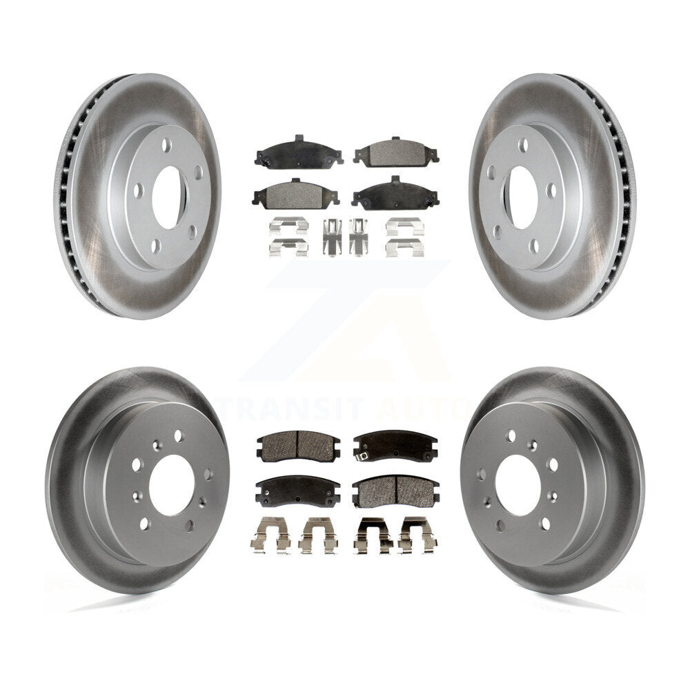 [Avant + Arrière] Kit de disque (revêtu) et plaquette (semi-métallique) de frein pour Pontiac Grand Am Oldsmobile Alero KGF-102699