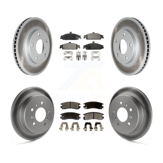 [Avant + Arrière] Kit de disque (revêtu) et plaquette (semi-métallique) de frein pour Pontiac Grand Am Oldsmobile Alero KGF-102699