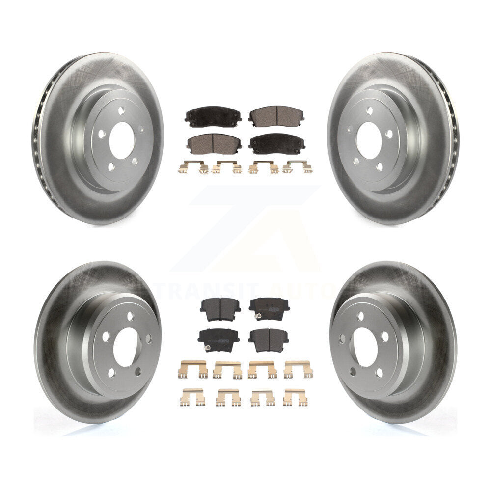 [Avant + Arrière] Kit de disque (revêtu) et plaquette (semi-métallique) de frein pour 2015-2018 Dodge Charger RWD avec 3.6L avec 345mm Diameter Rotor KGF-102700