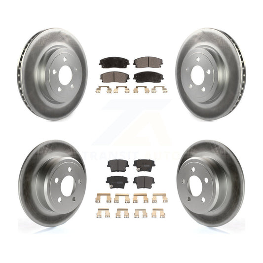 [Avant + Arrière] Kit de disque (revêtu) et plaquette (semi-métallique) de frein pour 2015-2018 Dodge Charger RWD avec 3.6L avec 345mm Diameter Rotor KGF-102700