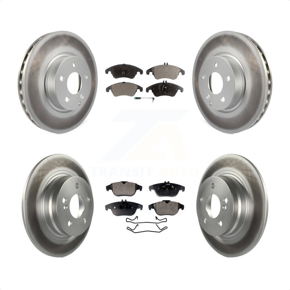 [Avant + Arrière] Kit de disque (revêtu) et plaquette (semi-métallique) de frein pour 2011-2012 Mercedes-Benz C300 avec 322mm Diameter Rotor KGF-102701 par Transit Auto