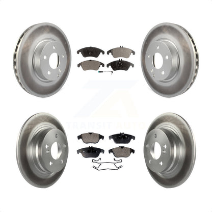 [Avant + Arrière] Kit de disque (revêtu) et plaquette (semi-métallique) de frein pour 2011-2012 Mercedes-Benz C300 avec 322mm Diameter Rotor KGF-102701 par Transit Auto