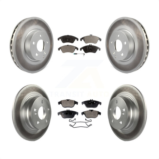 [Avant + Arrière] Kit de disque (revêtu) et plaquette (semi-métallique) de frein pour 2011-2012 Mercedes-Benz C300 avec 322mm Diameter Rotor KGF-102701 par Transit Auto
