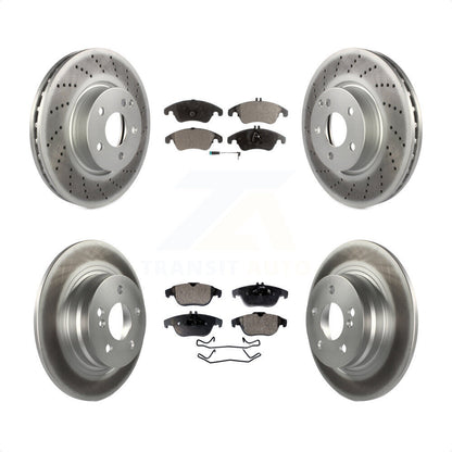 [Avant + Arrière] Kit de disque (revêtu) et plaquette (semi-métallique) de frein pour 2011-2012 Mercedes-Benz C300 avec 322mm Diameter Rotor KGF-102702 par Transit Auto