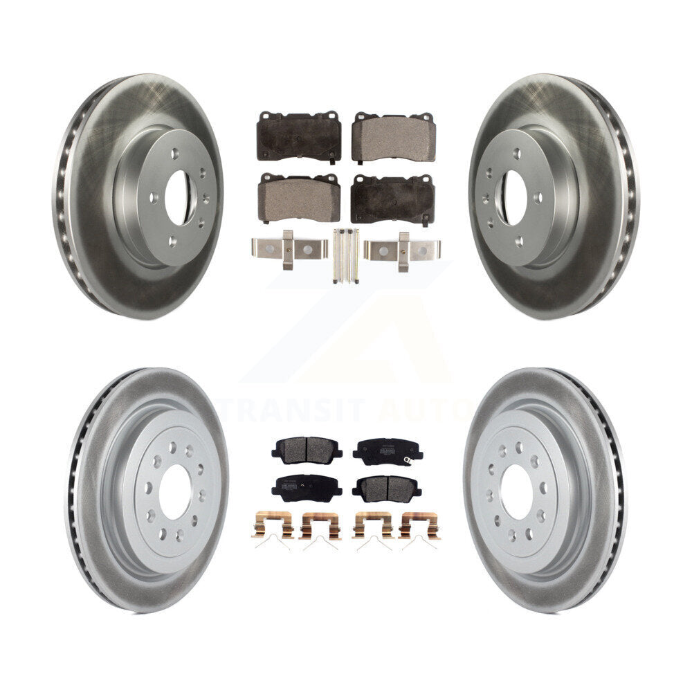 [Avant + Arrière] Kit de disque (revêtu) et plaquette (semi-métallique) de frein pour Cadillac ATS KGF-102704