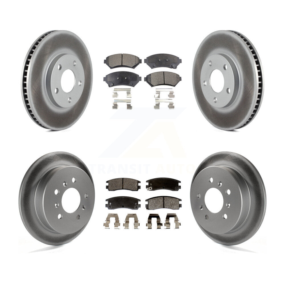 [Avant + Arrière] Kit de disque (revêtu) et plaquette (semi-métallique) de frein pour Chevrolet Impala Monte Carlo Oldsmobile Intrigue KGF-102706