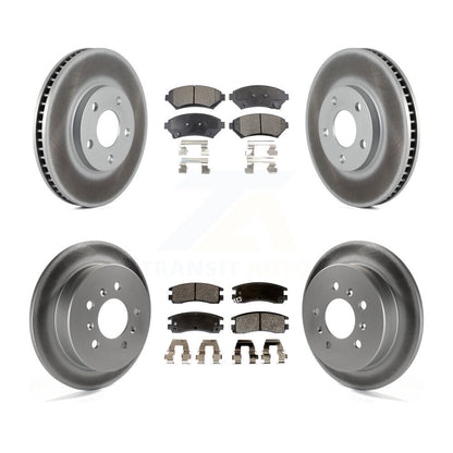 [Avant + Arrière] Kit de disque (revêtu) et plaquette (semi-métallique) de frein pour Chevrolet Impala Monte Carlo Oldsmobile Intrigue KGF-102706