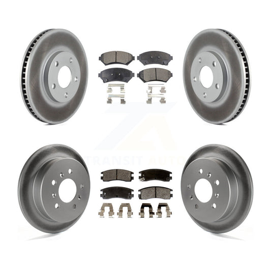 [Avant + Arrière] Kit de disque (revêtu) et plaquette (semi-métallique) de frein pour Chevrolet Impala Monte Carlo Oldsmobile Intrigue KGF-102706