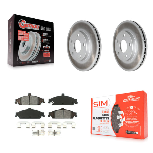 [Avant] Kit de disque (revêtu) et plaquette (semi-métallique) de frein pour Chevrolet Pontiac Grand Am Malibu Oldsmobile Alero Classic Cutlass KGS-100009