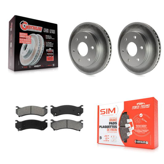 [Avant] Kit de disque (revêtu) et plaquette (semi-métallique) de frein pour Chevrolet Silverado 1500 GMC Tahoe Sierra Suburban Yukon Avalanche XL Cadillac Classic Escalade Express 2500 Astro ESV EXT KGS-100013