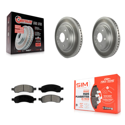 [Avant] Kit de disque (revêtu) et plaquette (semi-métallique) de frein pour Chevrolet Traverse GMC Acadia Buick Enclave Saturn Outlook Limited KGS-100048