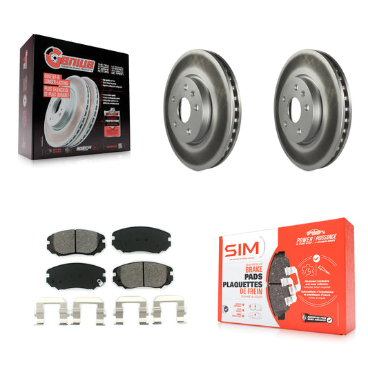 [Avant] Kit de disque (revêtu) et plaquette (semi-métallique) de frein pour Chevrolet Equinox GMC Terrain Malibu Buick Impala LaCrosse Regal Limited Allure KGS-100053