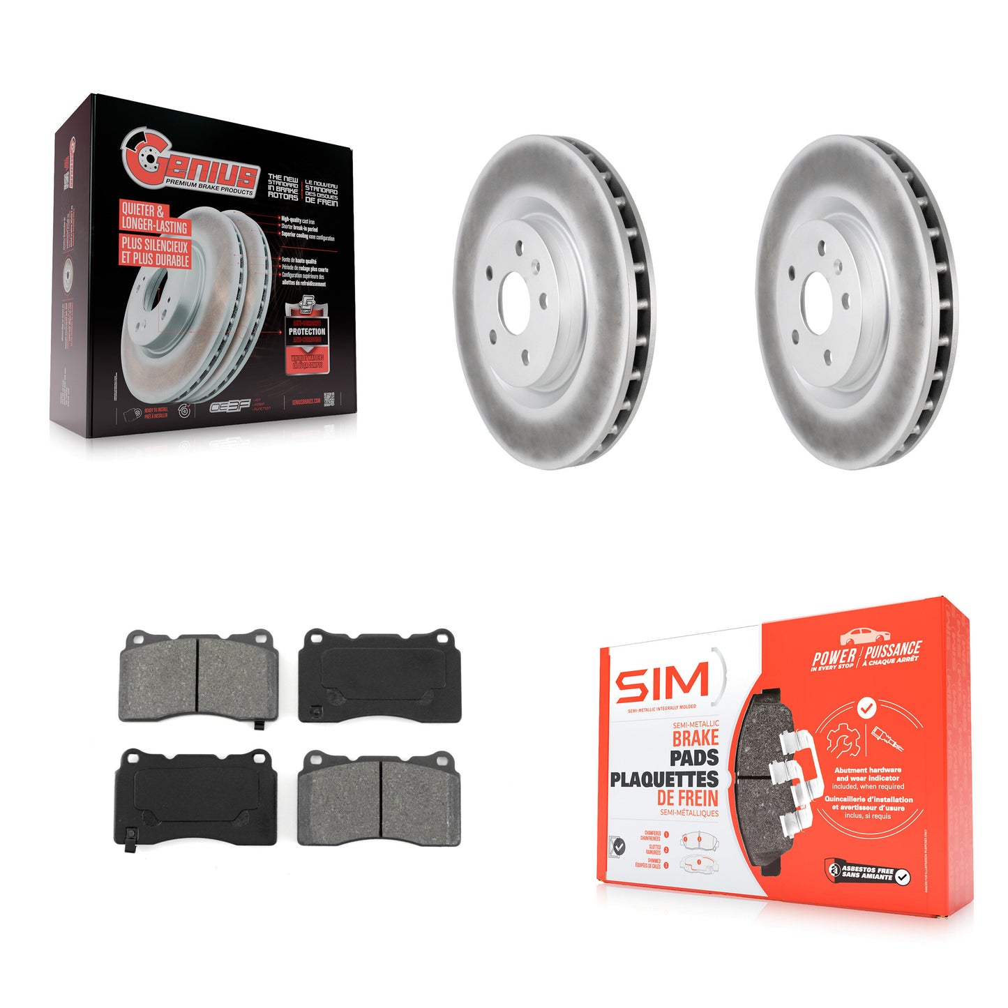 [Avant] Kit de disque (revêtu) et plaquette (semi-métallique) de frein pour Buick Regal Pontiac G8 KGS-100054