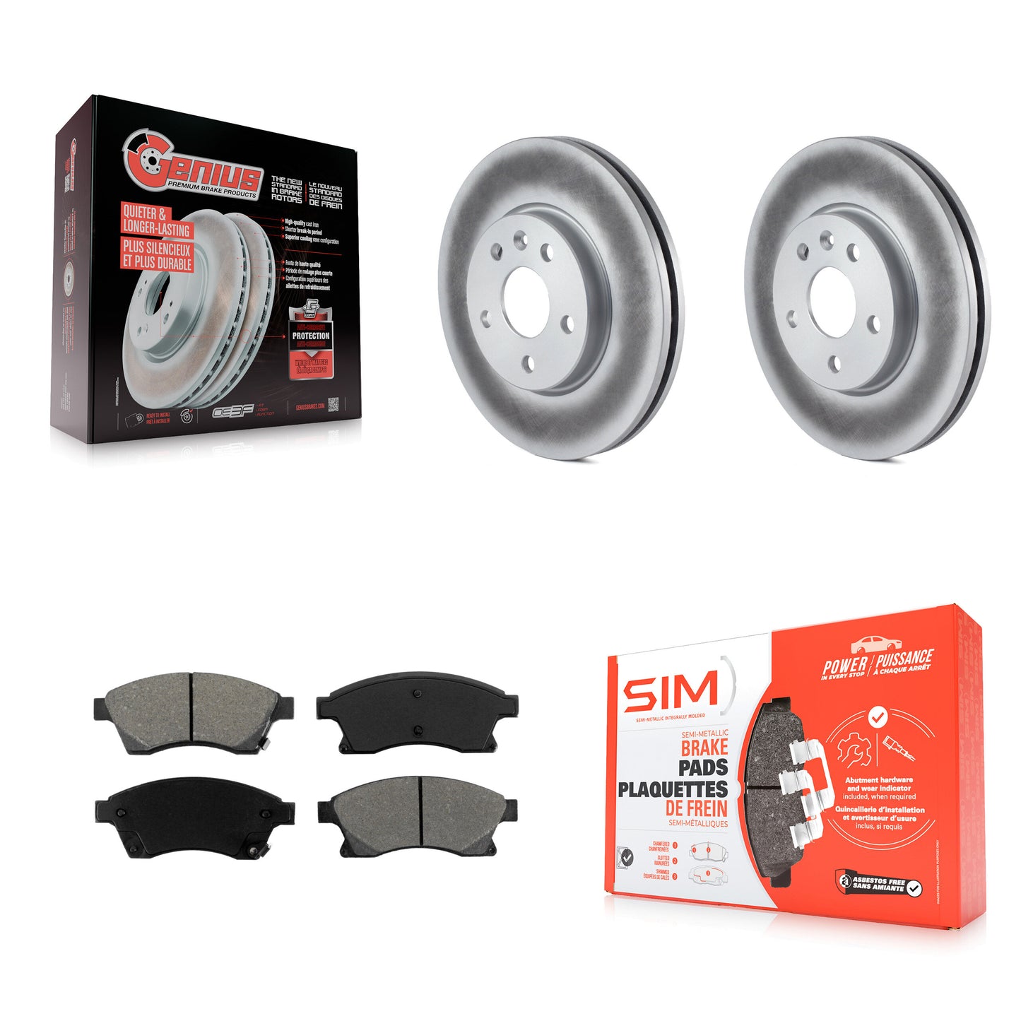 [Avant] Kit de disque (revêtu) et plaquette (semi-métallique) de frein pour Chevrolet Cruze Sonic Limited KGS-100056